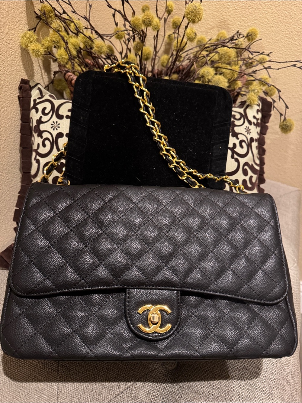 Chanel Classic Black Quilted Caviar leather Jumbo Size - Picture 2 of 16